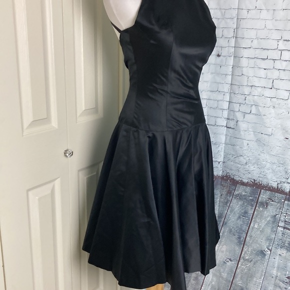 Vintage 50s Nicholas Ungar little black dress 100% Silk drop waist retro madmen - Picture 8 of 16